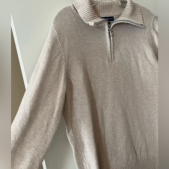 Karen Scott Light Tan Half-Zip Cotton Sweater Women’s Size Large - Picture 6 of 15
